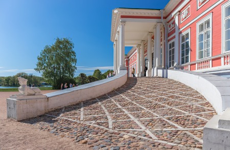 MOSCOW, RUSSIA - MAY 9, 2014:View of the incoming group in Kuskovo palace on May 9, 2014 in Moscow. Kuskovo was the summer country house and estate of the Sheremetev family. Built in the mid-18th century, it was originally situated several miles to the eaのeditorial素材