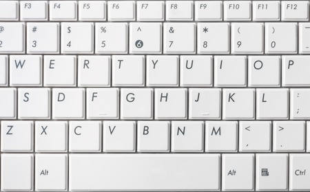 Closeup of the white netbook keybord
