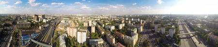 Aerial panoramic view of the Yuzhnoportovy and Danilovsky Districts in Moscow, Russia