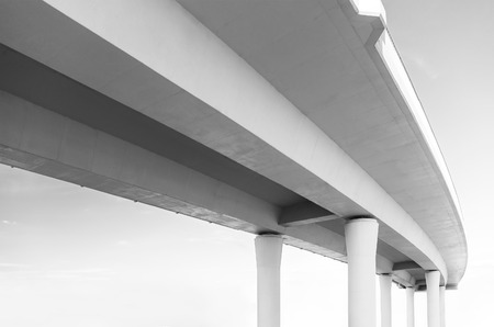 Underside of an elevated roadの写真素材