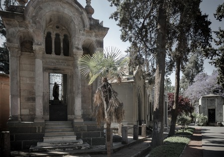 SANTIAGO, CHILE - NOVEMBER 11, 2016: Family crypts at Santiago General Cemetery (Cementerio General de Santiago). This is one of the largest cemeteries in Latin America, was established in 1821.のeditorial素材