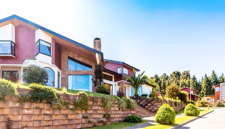 House for upper middle class in Valdivia on the Teja Island, Chileの写真素材
