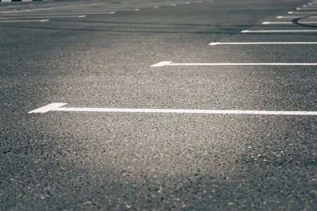 Closeup of the empty parking lots near trade centerの写真素材