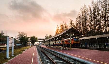 Landscape view of a train stationのeditorial素材