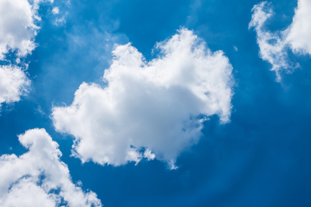 Closeup of the blue sky and white clound background