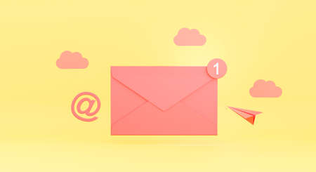 3d render of email envelope conceptの写真素材