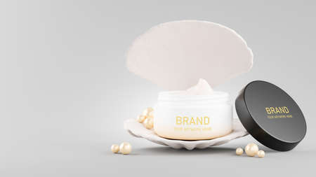 3d render of cosmetic cream for mockup brandingの写真素材