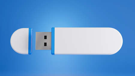 3d render of white usb stick for your mockup branding