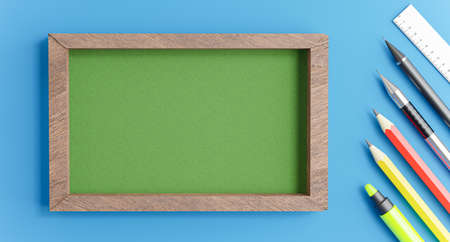 3d render of green board with back to school concept for your product displayの写真素材