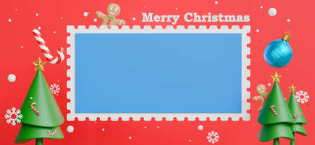 3d render of poster with merry christmas and happy new year concept for your product displayの写真素材