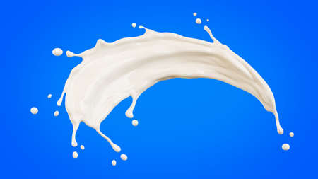 3d render of milk splashed on transparent backgroundの写真素材