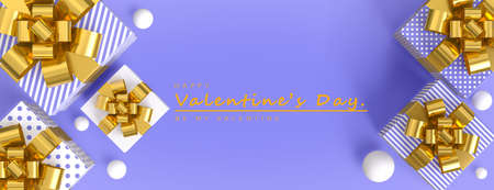 3d render of Gift box many pattern on purple background,top view.