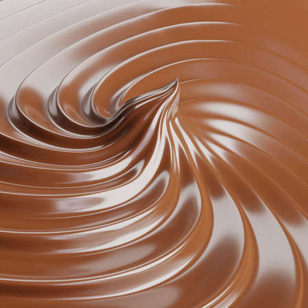 3d render of Chocolate Swirl  with hot sweet tasty