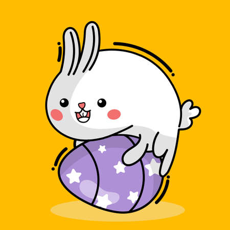 Collection of Bunny Character with Easter Egg many pattern,Vector illustration.のイラスト素材