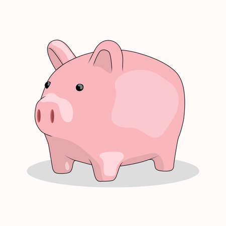 Pink Piggy Bank on white background,vector illustration.
のイラスト素材
