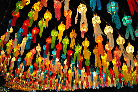 lamp festival in thailandの写真素材