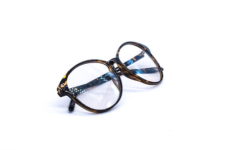 Glasses on over white backgroundの写真素材