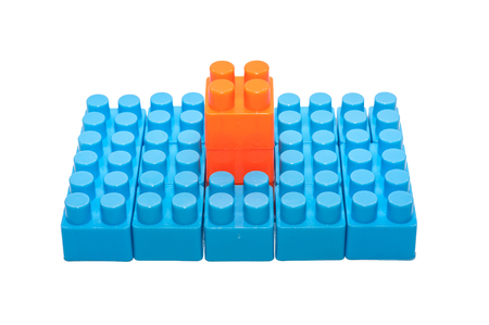 colorful children's toys,Plastic building blocks.の写真素材