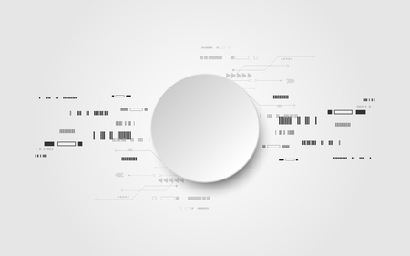 Grey white Abstract technology background with various technology elementsのイラスト素材