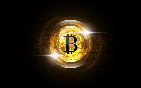 Bitcoin gold money futuristic network business conceptのイラスト素材