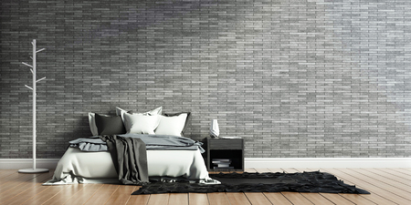 bedroom interiors loftの写真素材