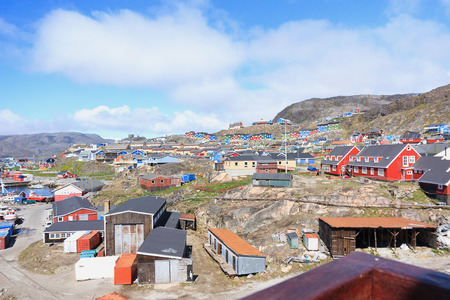 Colourful houses, Qaqortoq, Greenland, Europeのeditorial素材