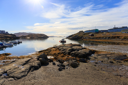 Colourful houses, Nasaq, Greenland, Europeのeditorial素材