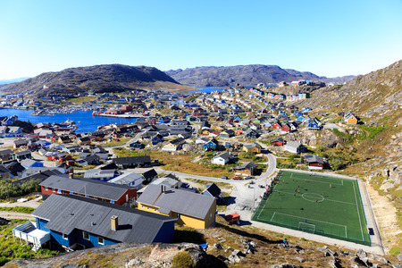 Colourful houses, Qaqortoq, Greenland, Europeのeditorial素材