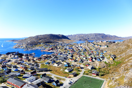 Colourful houses, Qaqortoq, Greenland, Europeのeditorial素材