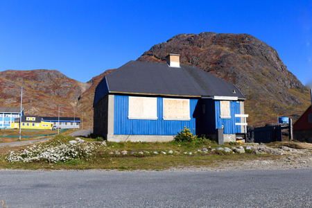 Colourful houses, Nasaq, Greenland, Europeのeditorial素材