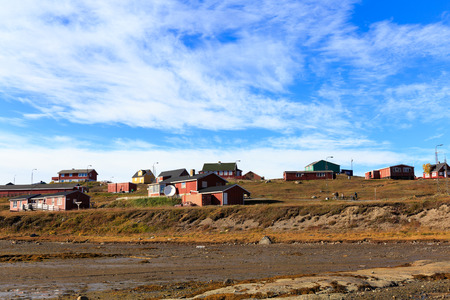 Colourful houses, Nasaq, Greenland, Europeのeditorial素材