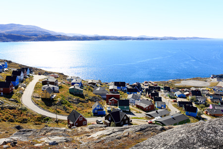 Colourful houses, Qaqortoq, Greenland, Europeのeditorial素材