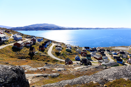 Colourful houses, Qaqortoq, Greenland, Europeのeditorial素材