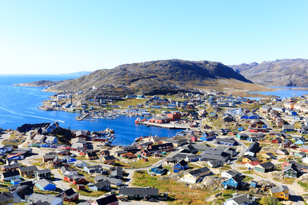 Colourful houses, Qaqortoq, Greenland, Europeのeditorial素材