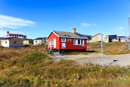 Colourful houses, Nasaq, Greenland, Europeのeditorial素材