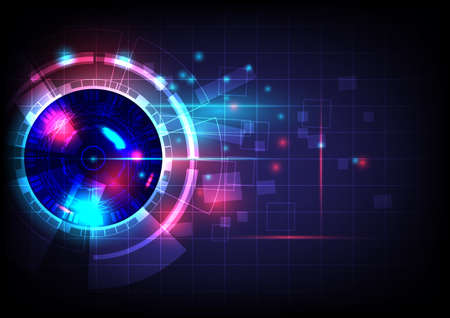 Glowing Hud circle. Abstract hi-tech background. Futuristic interface. Virtual reality technology screenのイラスト素材