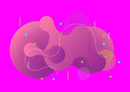 Pink and purple geometric background. Liquid shapes composition. Gradient vector art illustratorのイラスト素材