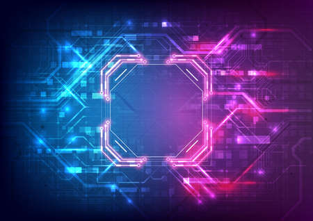 Abstract hardware and software background. Circuit board, Chip processor, Mainboard and code...