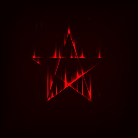 Glowing star fire. Magic stargate and symbol for sacrificial ceremony in game fantasy. Showing display interface. Teleportation gateのイラスト素材