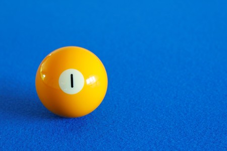 Pool yellow ball number oneの写真素材