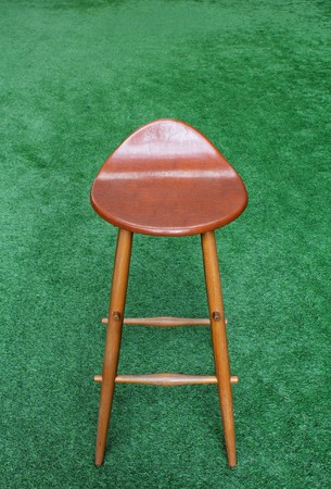 Wooden chair in the yardの写真素材