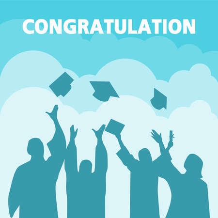 Congrats you did it Class of background banner.のイラスト素材