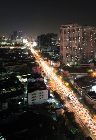 Night shot of Phahonyothin roadのeditorial素材