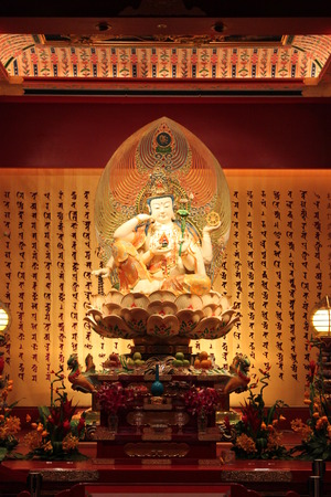 Guan Yin idol in chinese templeのeditorial素材