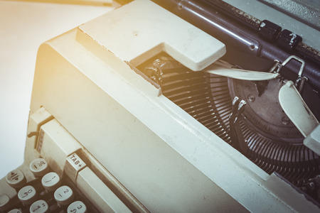 Beautiful close up still life typewriter on tableの写真素材