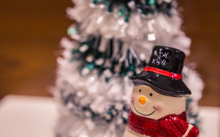 Christmas and New Year Decoration on wooden backgroundの写真素材