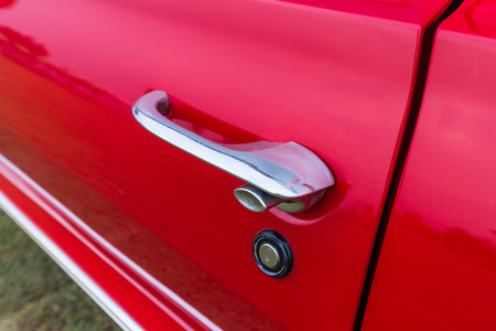 close up red vintage carの写真素材