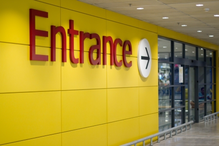 Entrance red textの写真素材