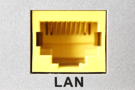 Lan Port of Modem Router Closeupの写真素材