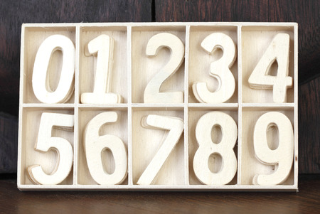 Wooden Number in Boxの写真素材